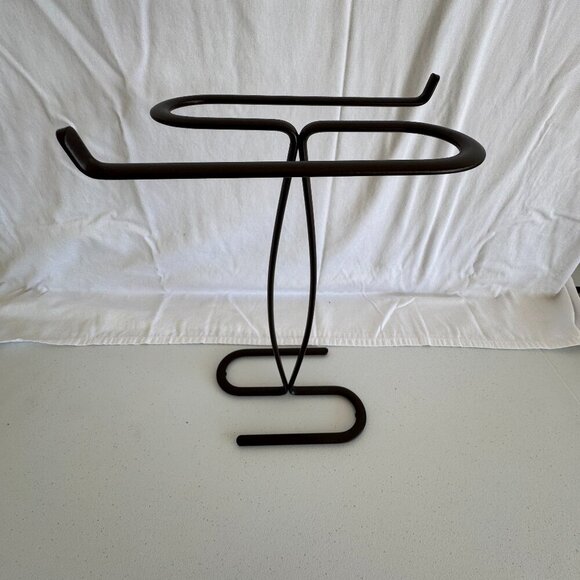 Modern Dark Brown Metal Freestanding Towel Rack Holder Minimalist Design - Picture 1 of 3
